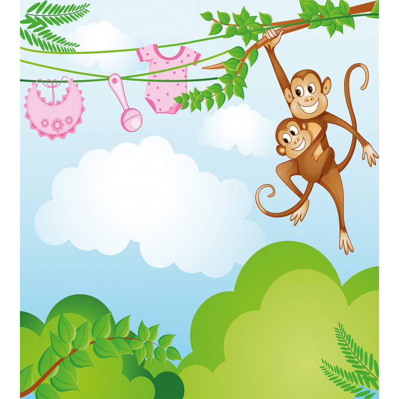 Monkey Swinging Kid Duvet Cover Set