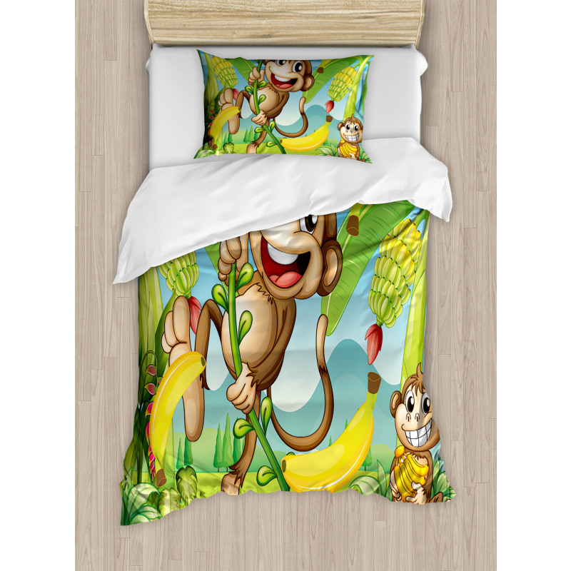 2 Monkeys and Bananas Duvet Cover Set