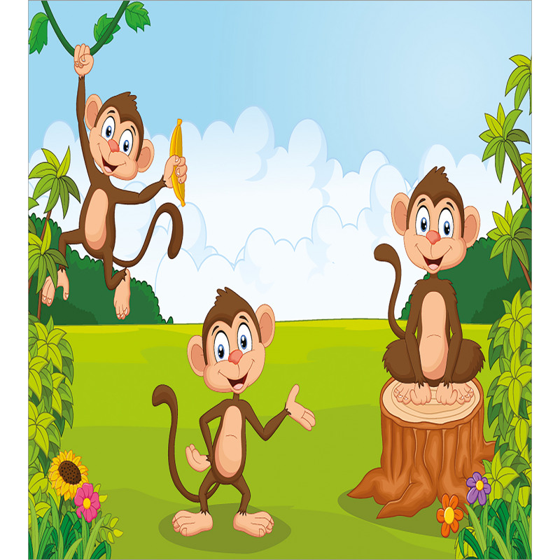 3 Monkeys Safari Duvet Cover Set