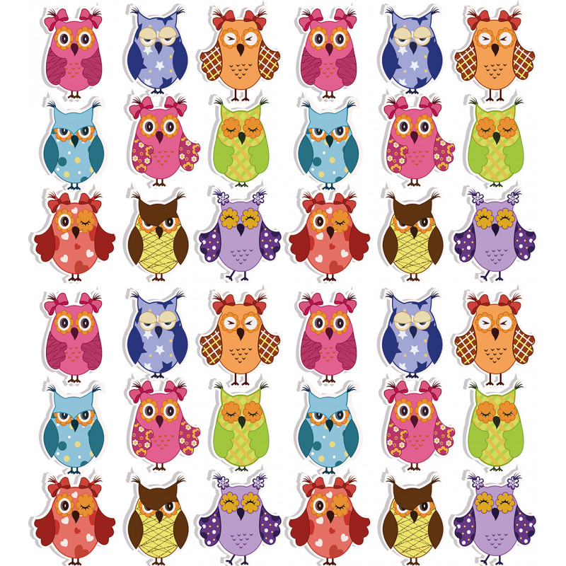 Cartoon Owls Emotions Duvet Cover Set