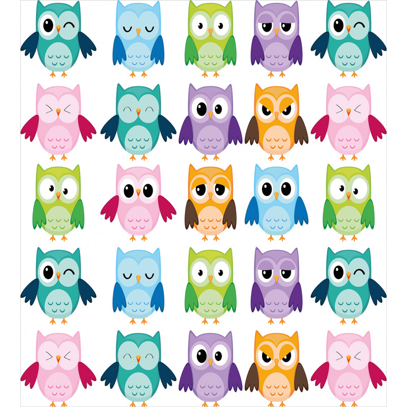 Friendly Bird Owl Comic Duvet Cover Set
