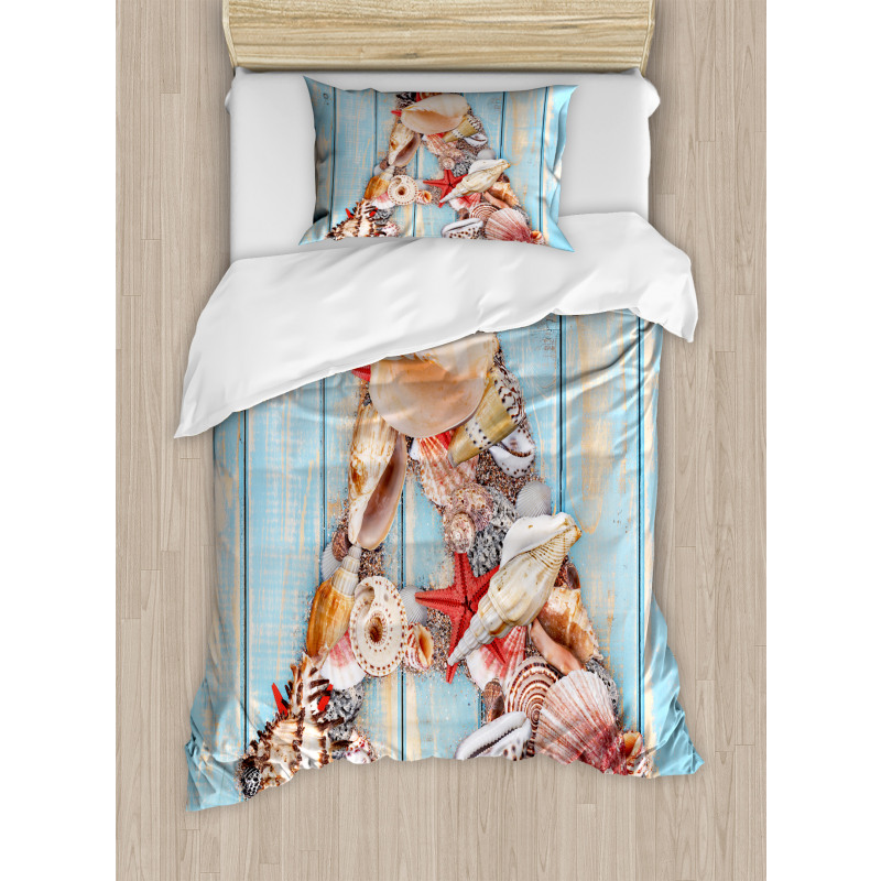 Seashell Wood Backdrop Duvet Cover Set