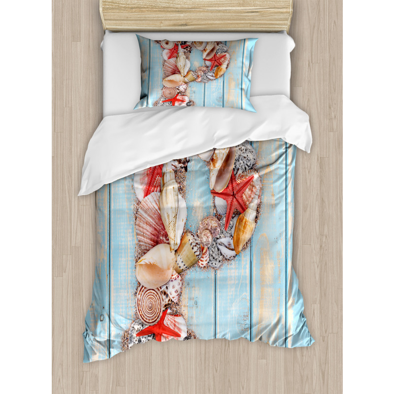 Ocean Elements Letter Duvet Cover Set