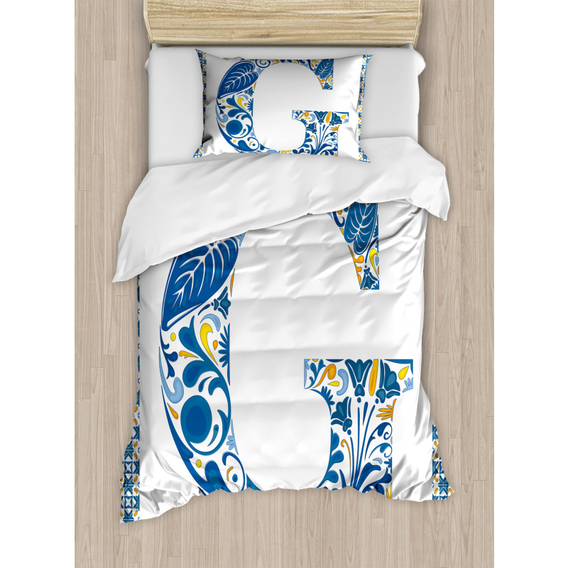 Tile Designed Letter G Duvet Cover Set