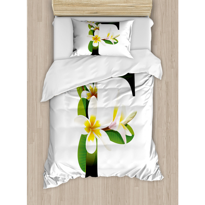 Frangipani Green Theme Duvet Cover Set