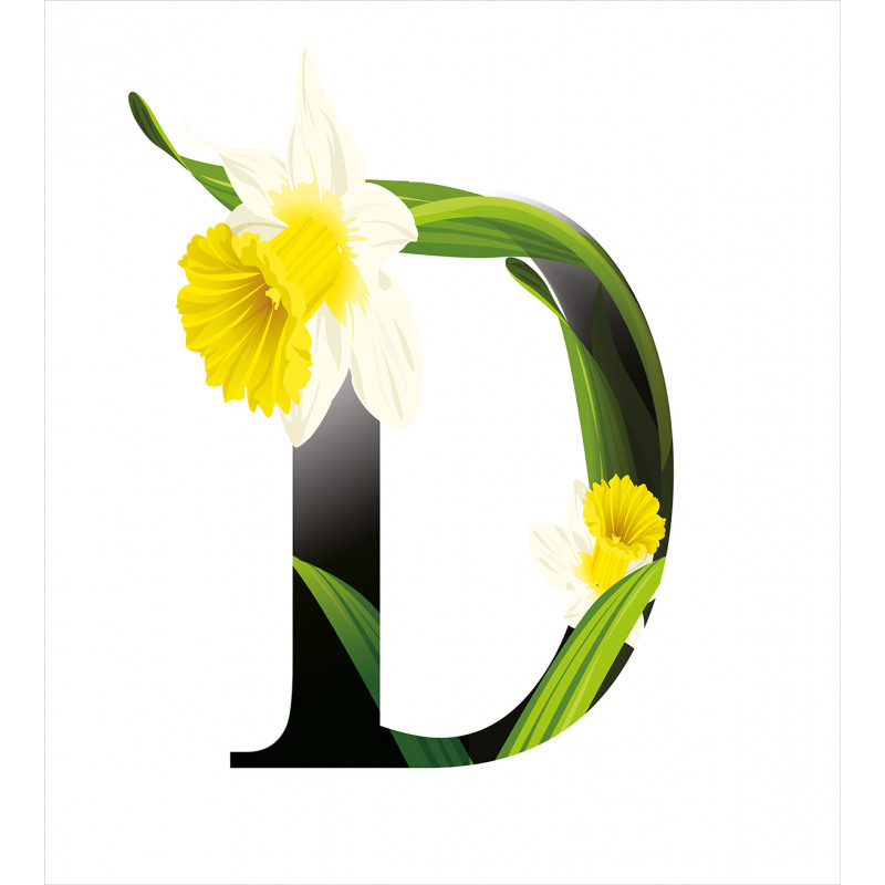 D Silhouette Daffodils Duvet Cover Set