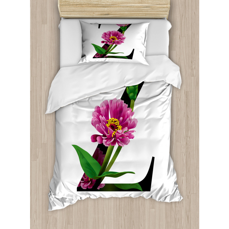 Zinnia Petals Leaves Z Duvet Cover Set