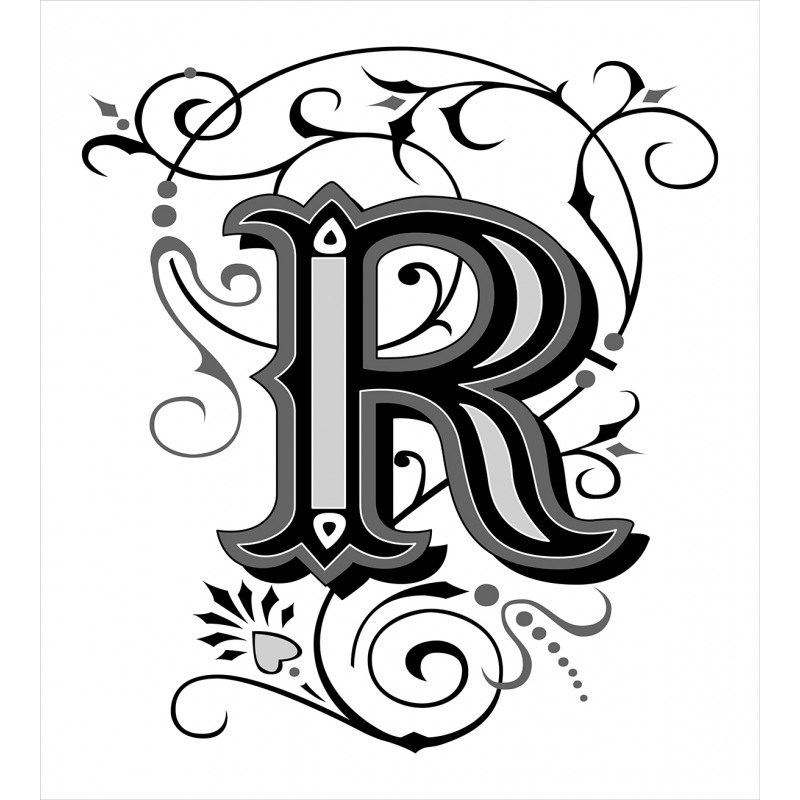 Antique R Typography Duvet Cover Set