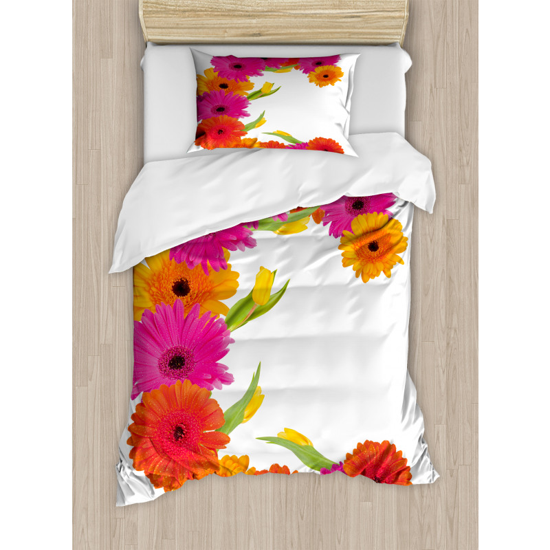 Vivid Floral Bouquet Duvet Cover Set