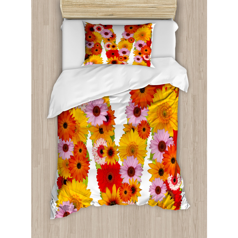 Flower Alphabet Daisy Duvet Cover Set