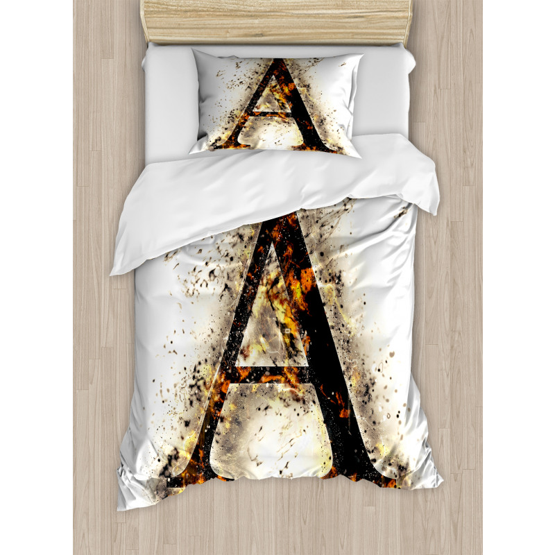 Fiery First Letter Duvet Cover Set