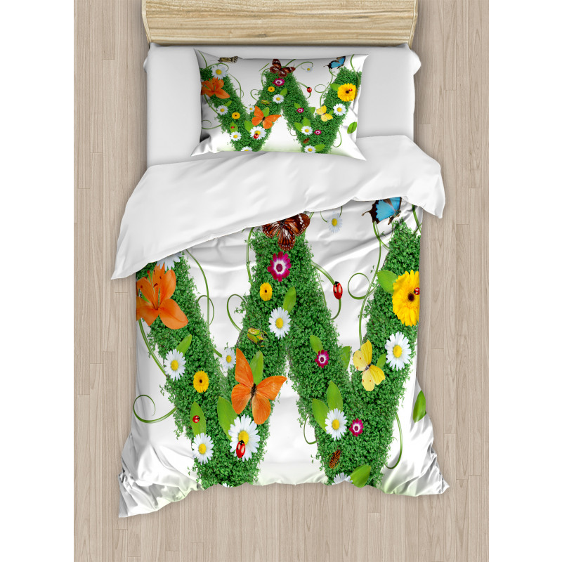 Green Foliage Animals Duvet Cover Set