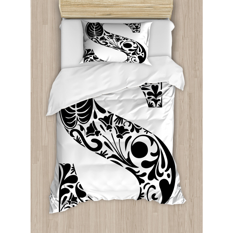 Floral Monochrome S Duvet Cover Set