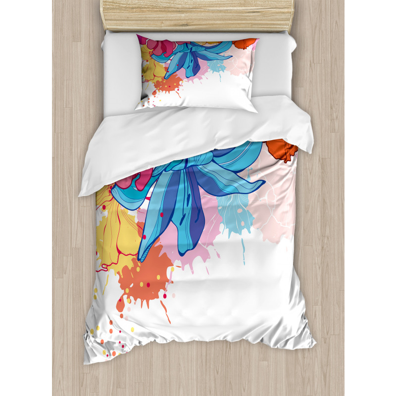 Vibrant Flowers Bloom Duvet Cover Set