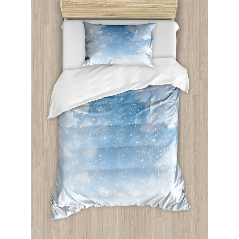 Snow Falling New York Duvet Cover Set