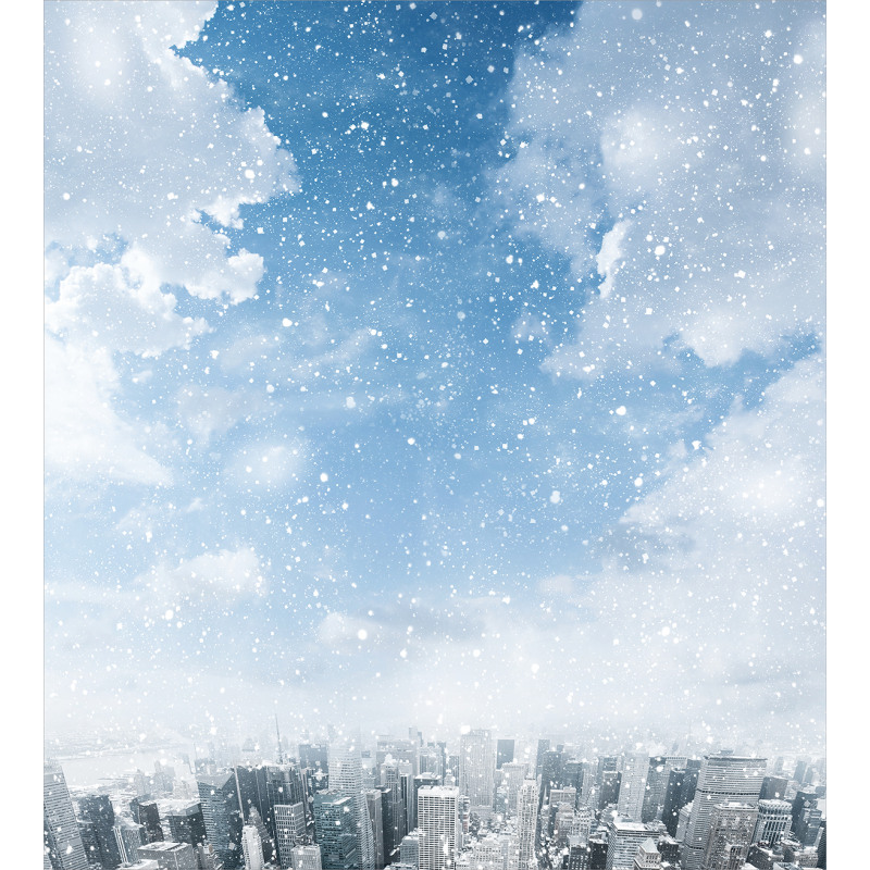 Snow Falling New York Duvet Cover Set