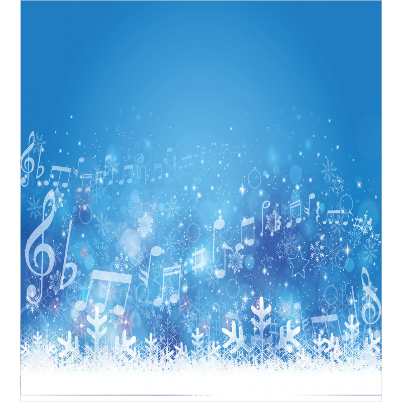 Music Notes Snowflakes Duvet Cover Set