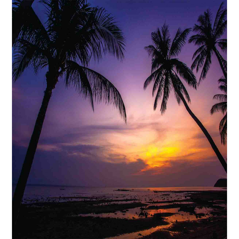 Vivid Twilight Palm Trees Duvet Cover Set