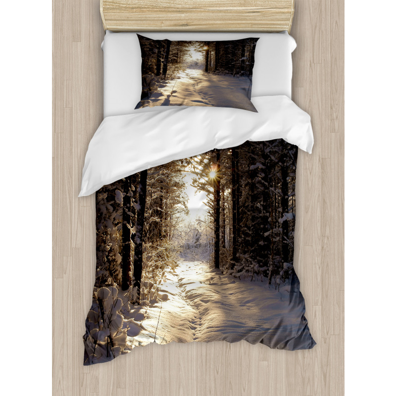 Christmas Snow Forest Duvet Cover Set