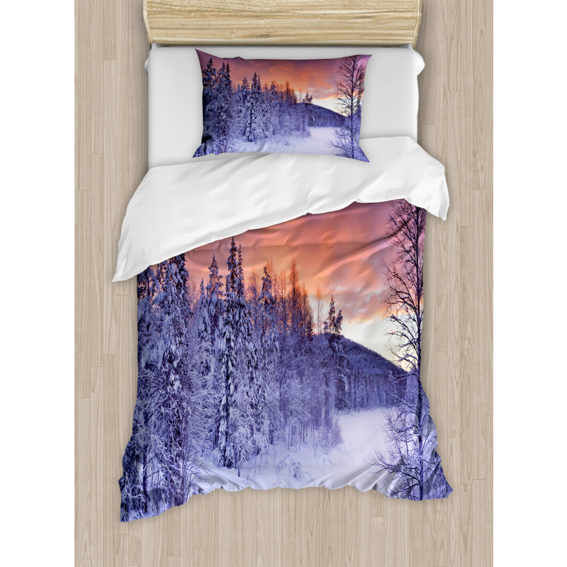 Frozen River Sunrise Duvet Cover Set