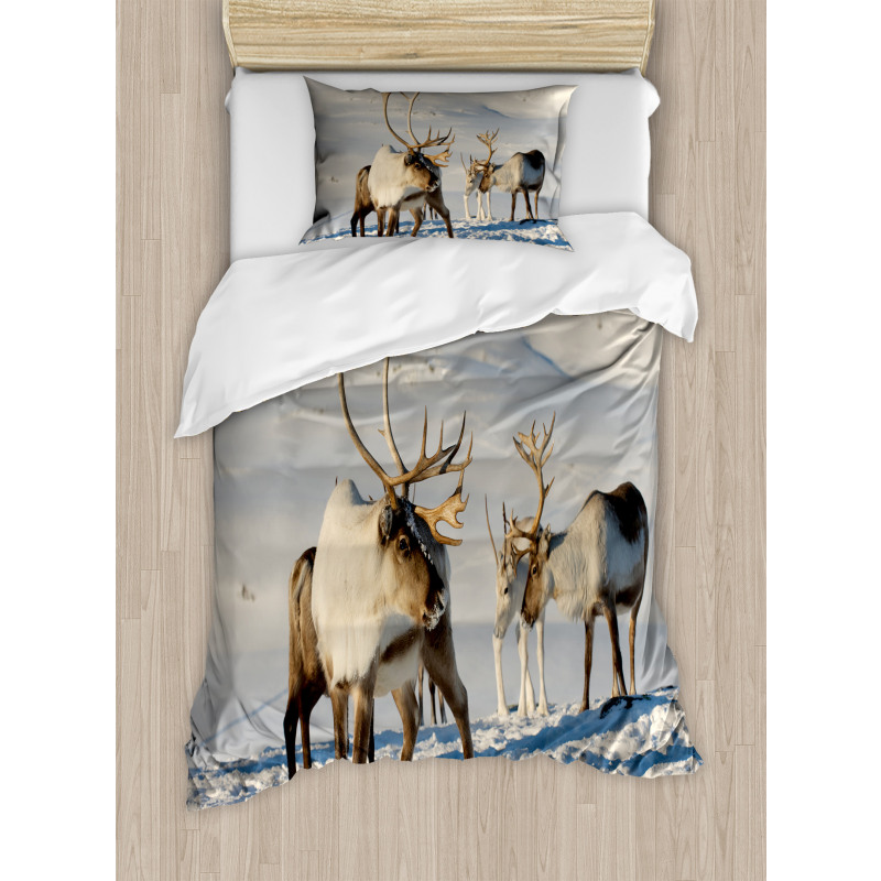 Reindeers Norway Caribou Duvet Cover Set