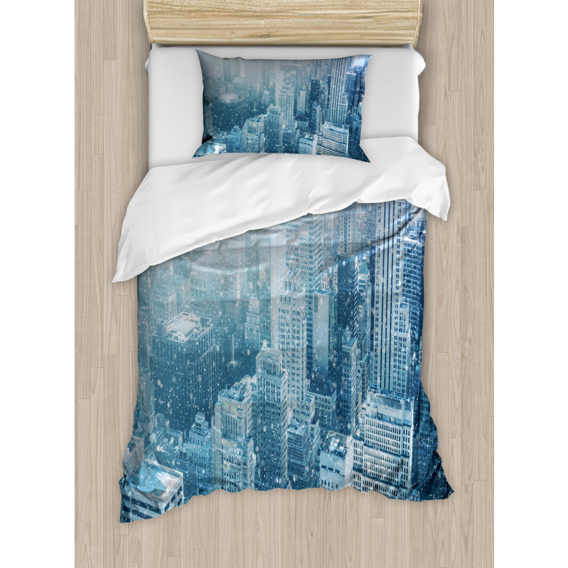 Snow in New York City Duvet Cover Set