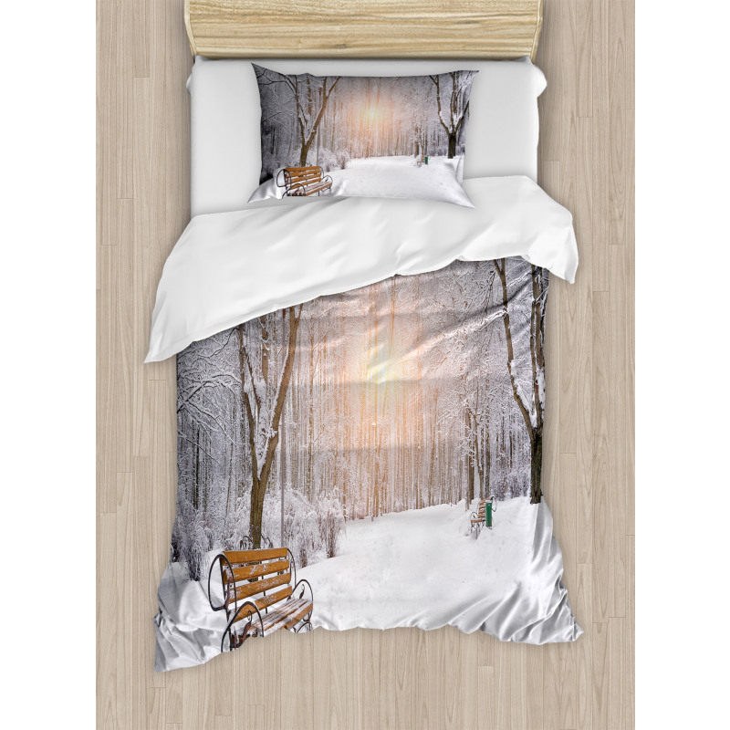 City Park Sunset Forest Duvet Cover Set