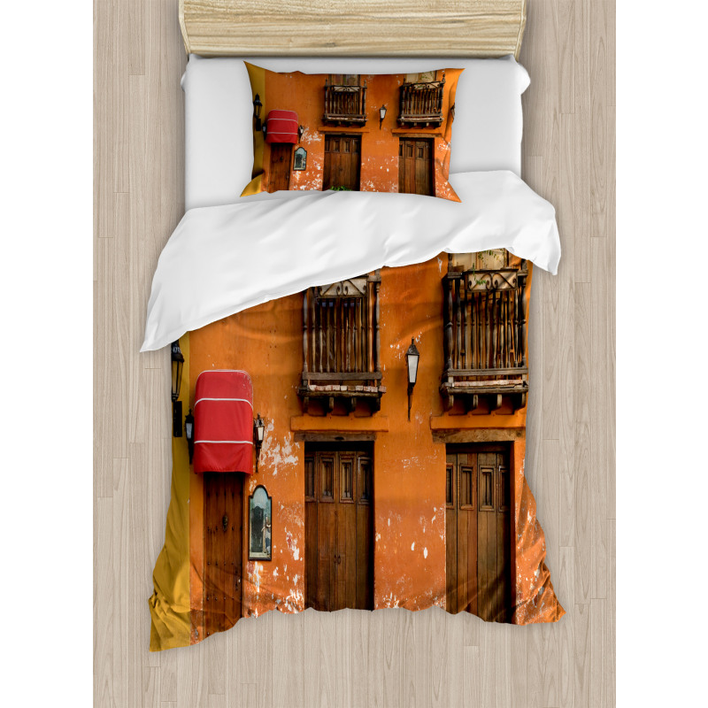 Cartagena Streets Photo Duvet Cover Set