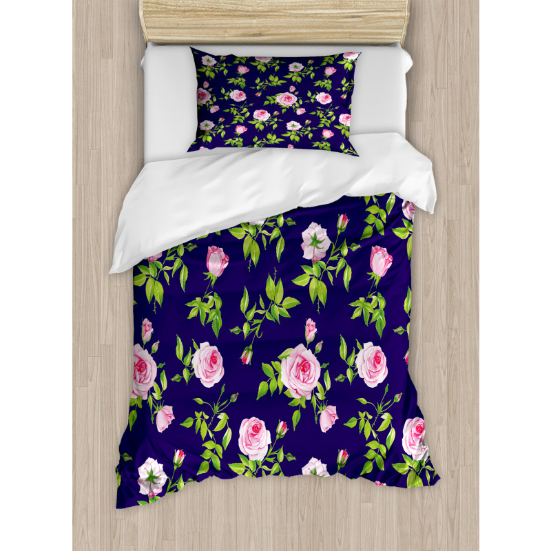 Vintage Roses Buds Duvet Cover Set