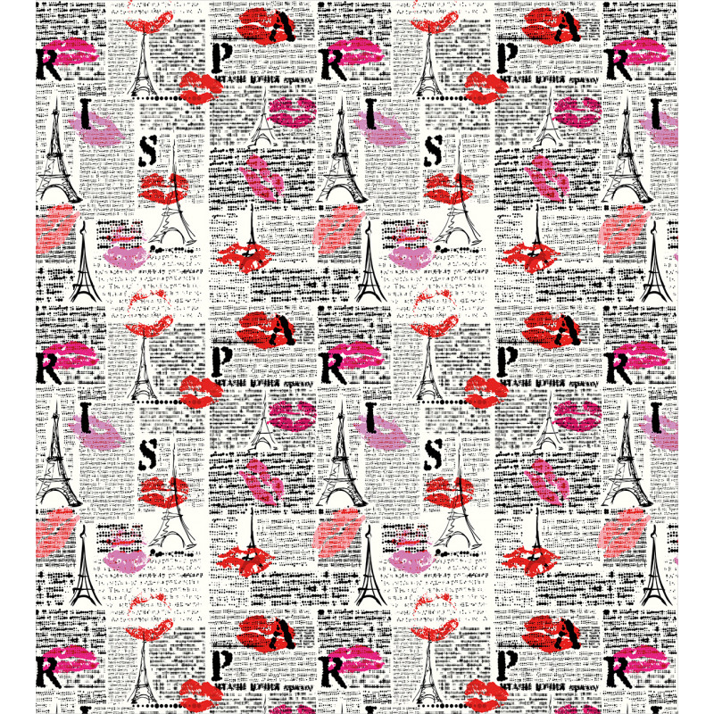 Newspaper Lipstick Kiss Duvet Cover Set
