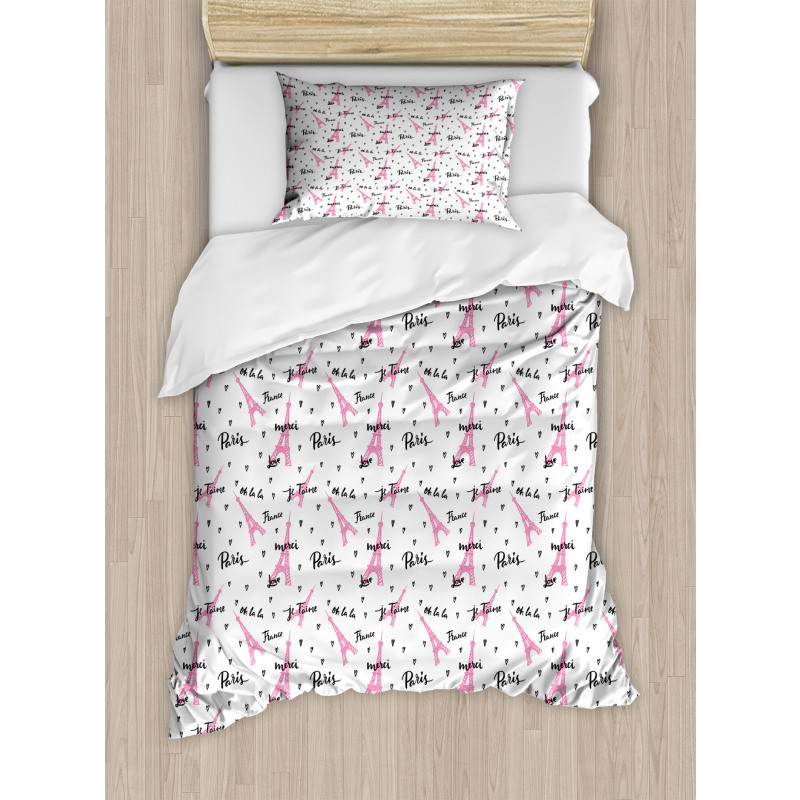 Je Taime Romance Hearts Duvet Cover Set