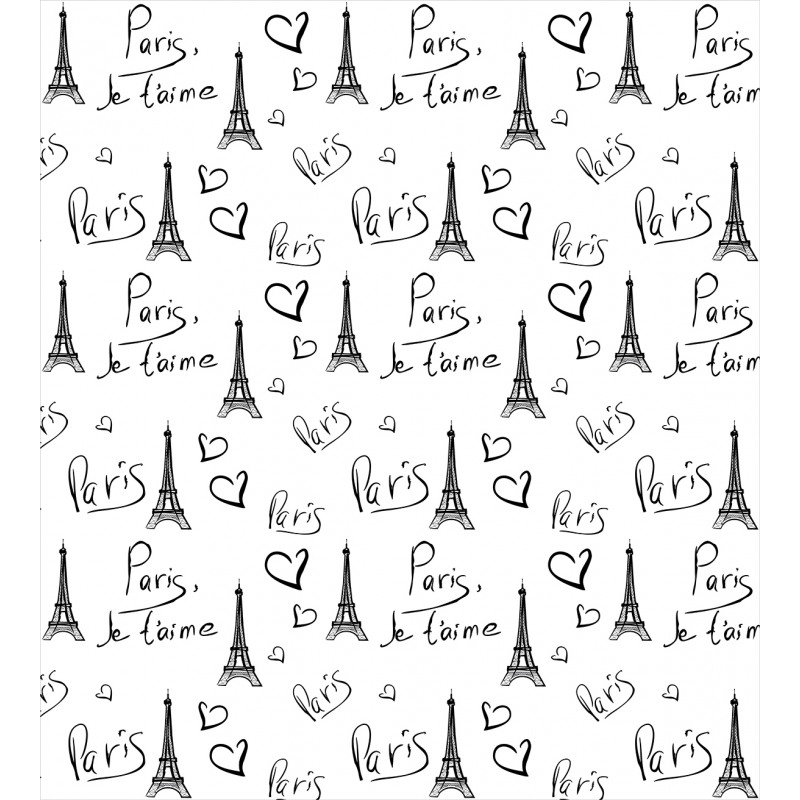 Eiffel Je T'aime Doodle Duvet Cover Set