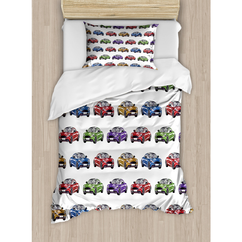 Colorful Fast Sports Car Duvet Cover Set