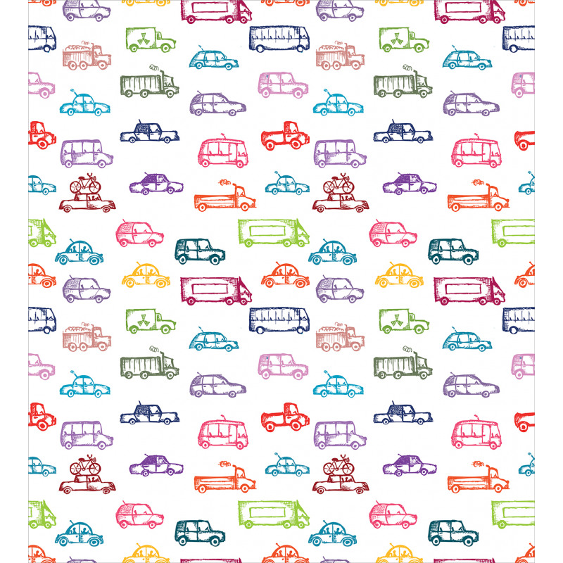 Various Vehicles Bus Truck Duvet Cover Set