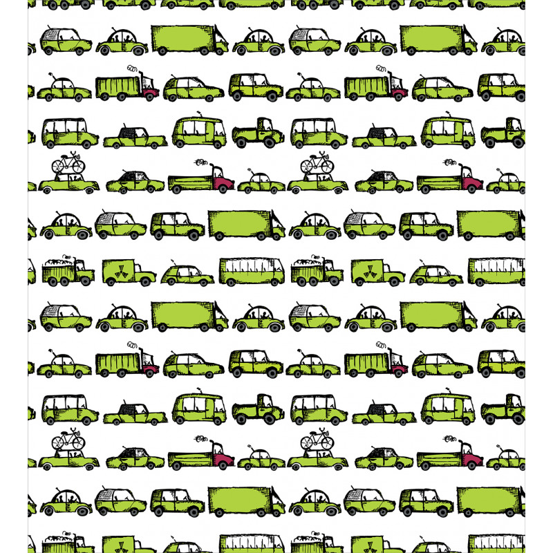 Sedans Bus Traveling Theme Duvet Cover Set