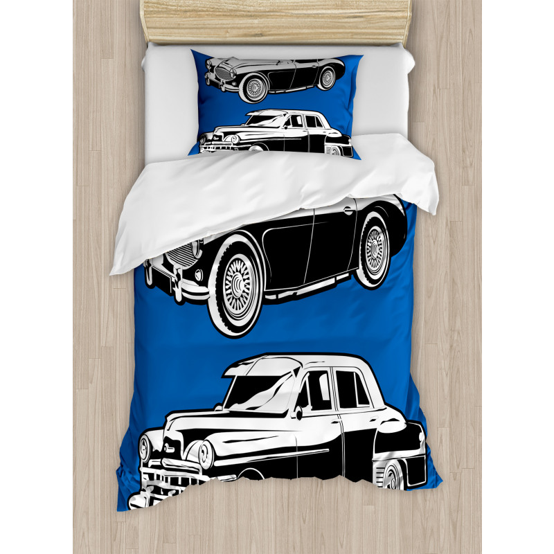 Black and White Vehicle Duvet Cover Set