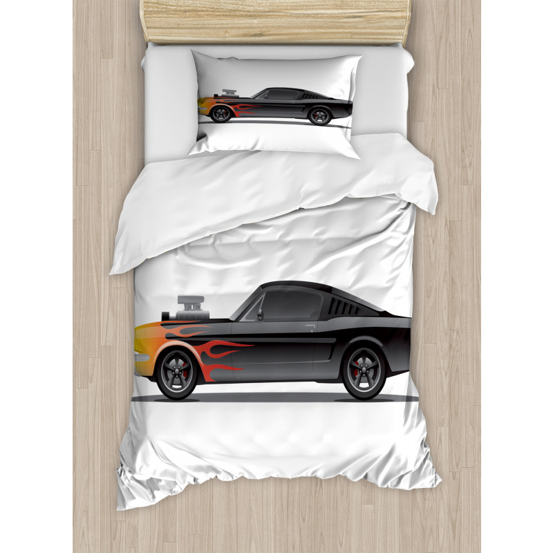 Retro Supercharger Vehicle Duvet Cover Set