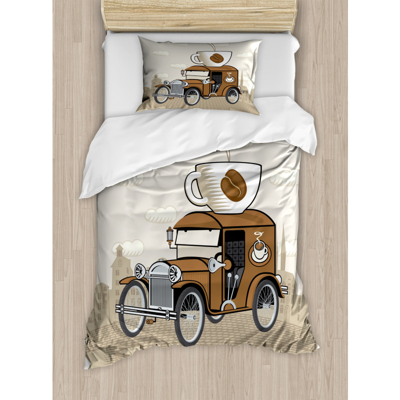Old Fashioned Ride Coffee Duvet Cover Set