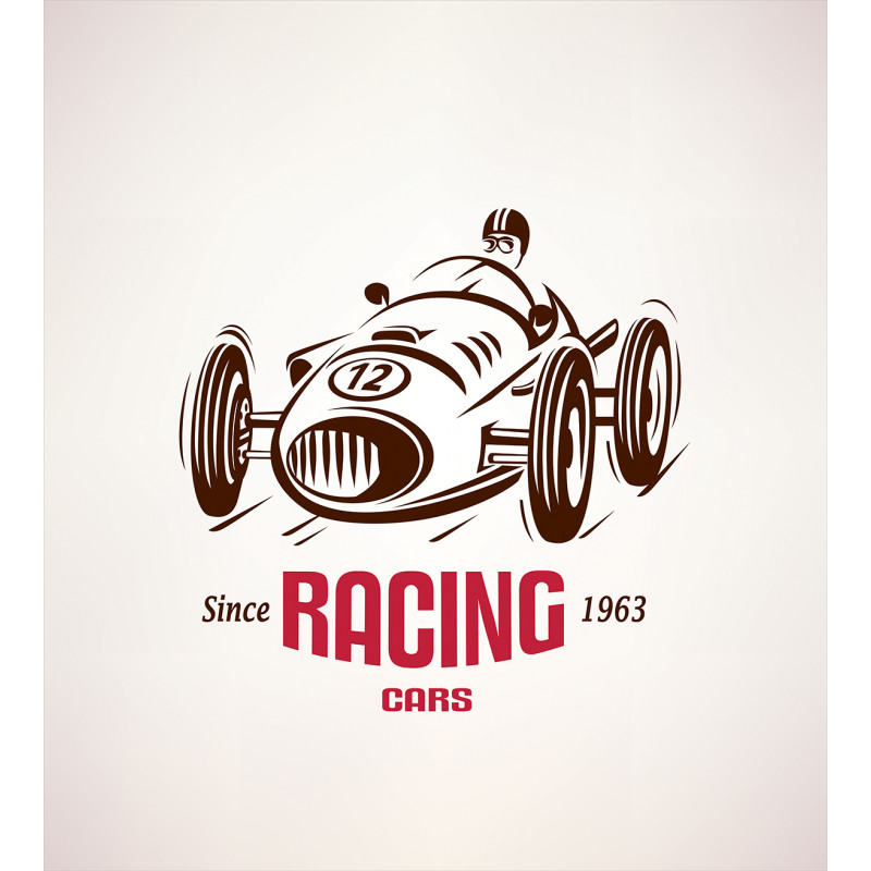 Retro Race Car Emblem Duvet Cover Set