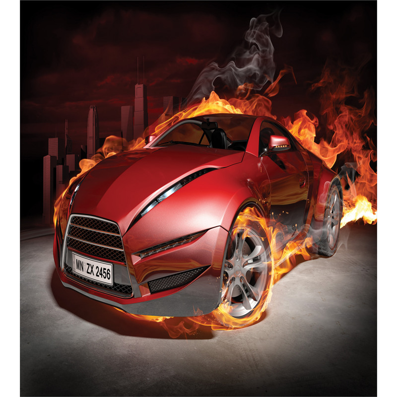 Burnout Tires Sport Car Duvet Cover Set