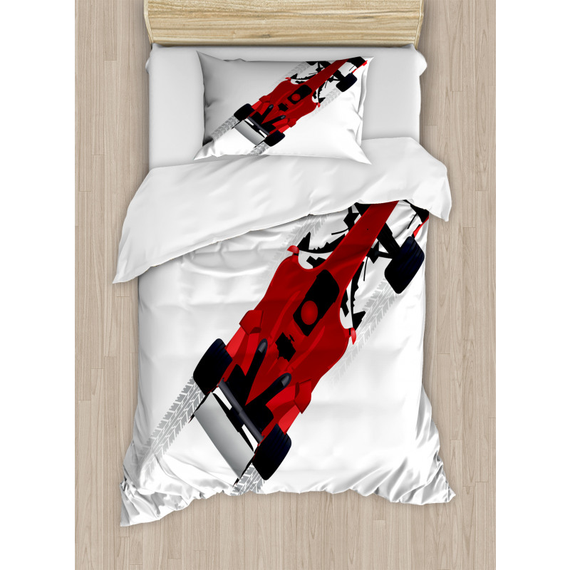 Formula Car on Speedway Duvet Cover Set