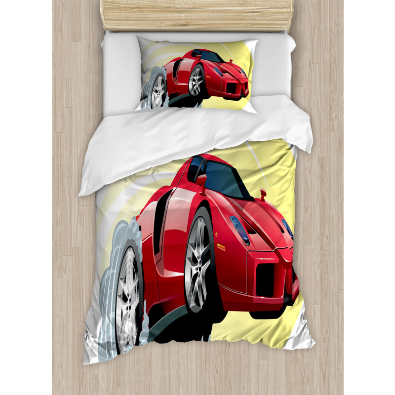 Cartoon Vehicle Powerful Duvet Cover Set