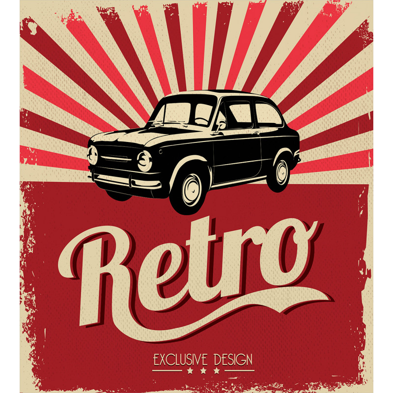 Retro Poster Style Vehicle Duvet Cover Set