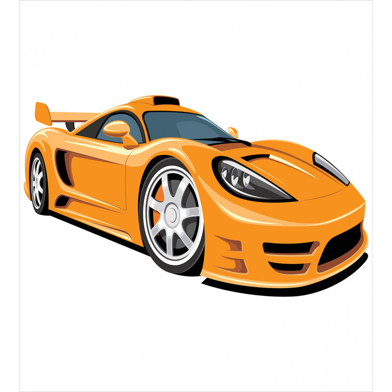 Orange Fast Sports Car Duvet Cover Set