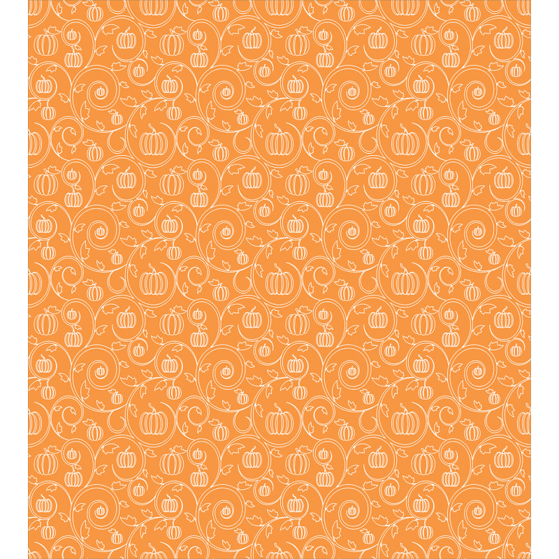 Pumpkin Leaves Swirls Duvet Cover Set