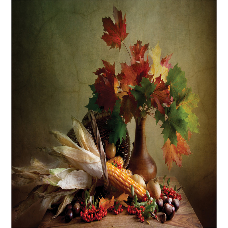 Fall Vegetables Leaves Duvet Cover Set
