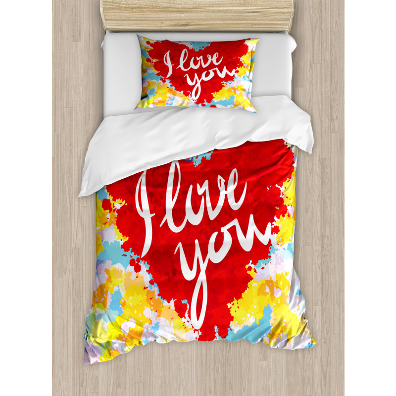 Brushstroke Message Duvet Cover Set