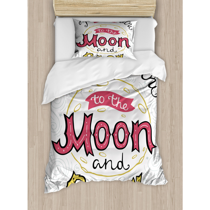 Hand Drawn Phrase Duvet Cover Set