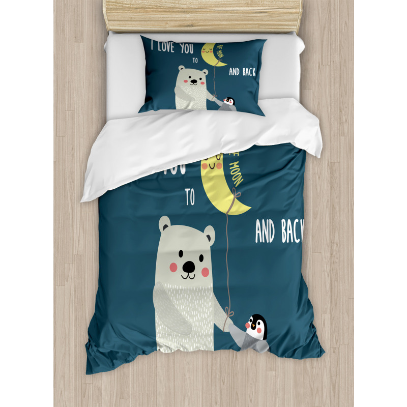 Teddy Bear Penguin Duvet Cover Set