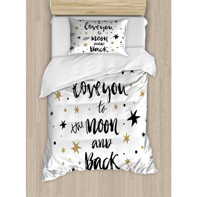 Words Stars Modern Duvet Cover Set